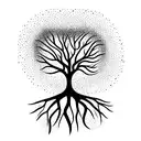 tree to heaven with roots to hell tattoo design idea