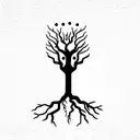 tree to heaven with roots to hell tattoo design idea