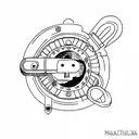 moon with lock (padlock) tattoo design idea