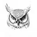 owl eyes in between mandala tattoo design idea