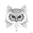 owl eyes in between mandala tattoo design idea