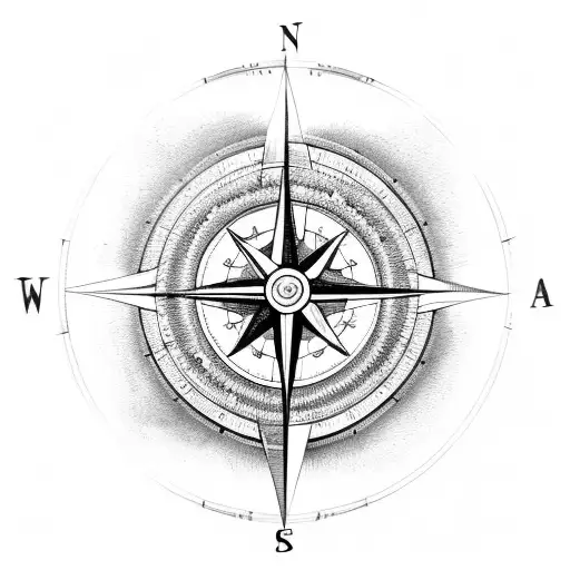 Compass with arrows  tattoo design idea