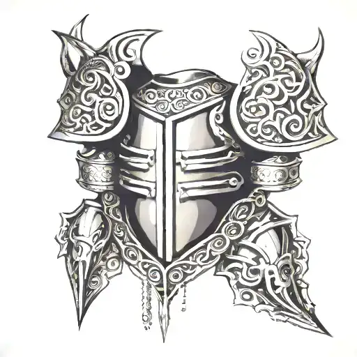 armor including chain mail tattoo design idea
