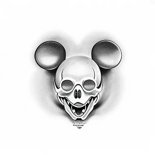Mickey Mouse Skull tattoo design idea