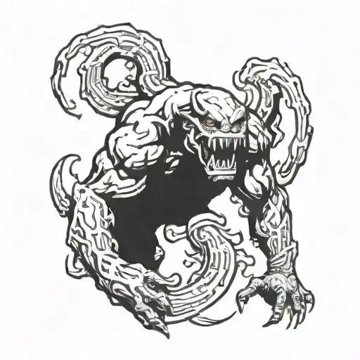 Balrog emerging tattoo design idea