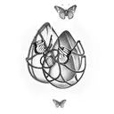 butterfly and cocoon tattoo design idea