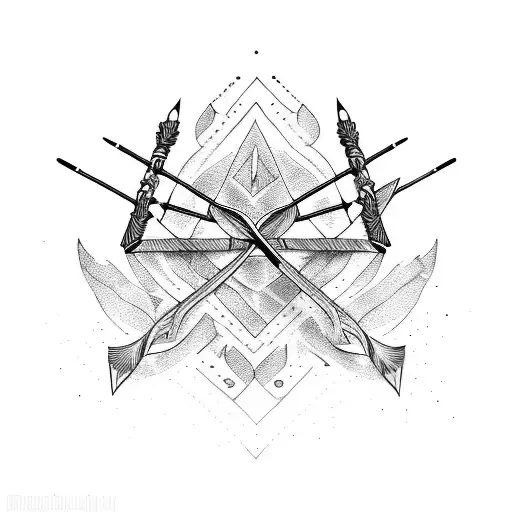 bow and arrow  tattoo design idea