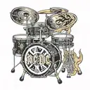 AC/DC Drums tattoo design idea