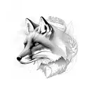 fox oriental tattoo design idea
