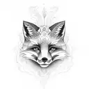 fox oriental tattoo design idea