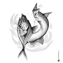 Fishing tattoo design idea