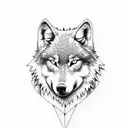 wolf with two wolf cubs tattoo design idea