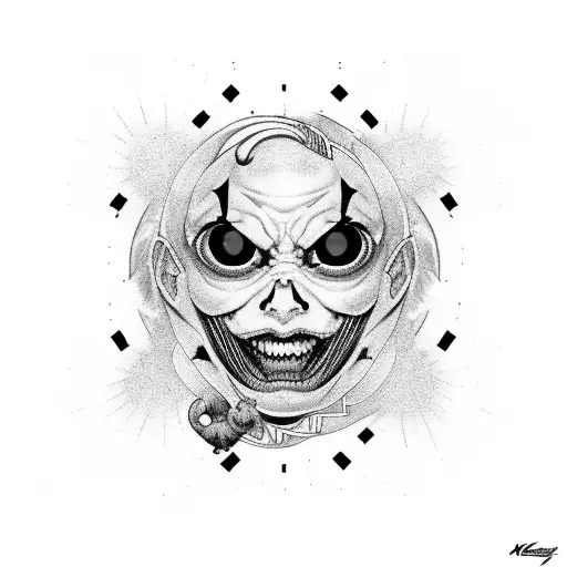 Ken Kaneki Black and white red eye tattoo design idea