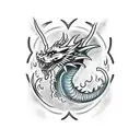 Dragon wolf tattoo design idea