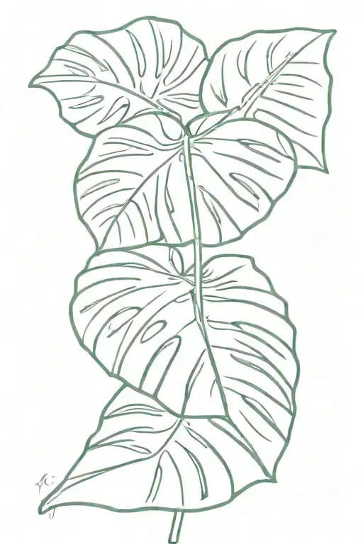 Monstera Deliciosa tattoo design idea