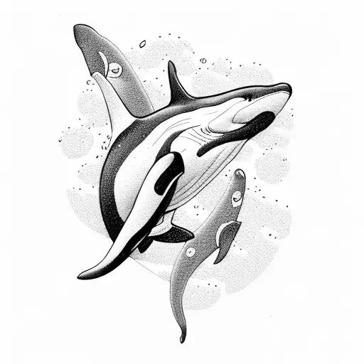 killer whale tattoo design idea
