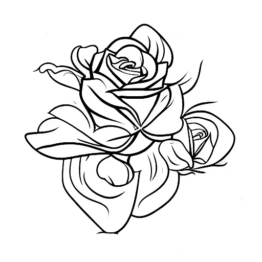 yellow Rose with name tattoo design idea