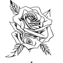 Rose and name  tattoo design idea