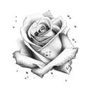 yellow Rose with name tattoo design idea