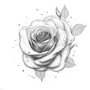 yellow Rose with name tattoo design idea
