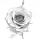 yellow Rose with name tattoo design idea