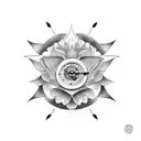 Broken Clock with Lotus tattoo design idea