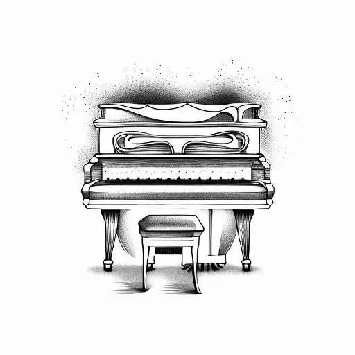 piano keys dark tattoo design idea