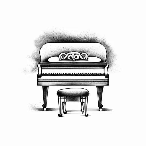 piano keys dark tattoo design idea