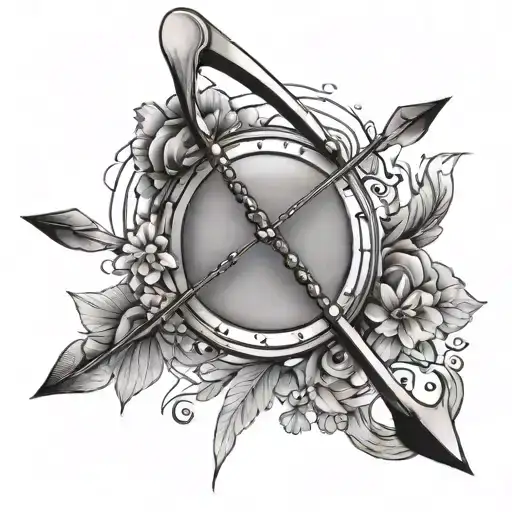 bow and arrow  tattoo design idea