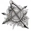 bow and arrow  tattoo design idea