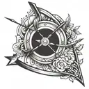 bow and arrow  tattoo design idea