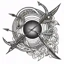 bow and arrow  tattoo design idea