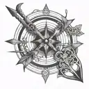 bow and arrow  tattoo design idea