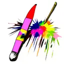 2 inch paint brush.. colorfull  tattoo design idea