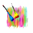 2 inch paint brush.. colorfull  tattoo design idea
