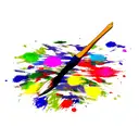 2 inch paint brush.. colorfull  tattoo design idea