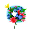 blue frog with bright spots tattoo design idea