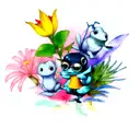 blue frog with bright spots tattoo design idea