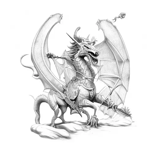 saint george killing the dragon tattoo design idea