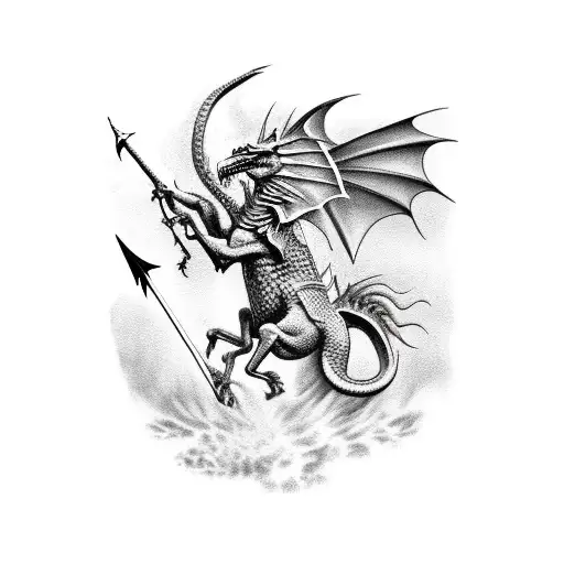 saint george killing a dragon tattoo design idea