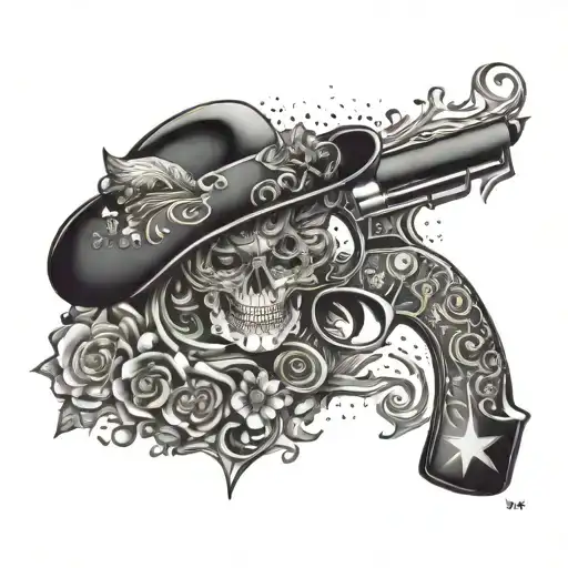 An abstract tattoo design symbolizing the freedom and excesses of youth, with motifs of fiesta, alcohol, and cigars intertwined in the design tattoo design idea