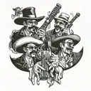 A tattoo design featuring a group of friends enjoying a fiesta with alcohol and cigars, symbolizing camaraderie and social gatherings tattoo design idea