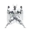 statue with outstretched arms tattoo design idea