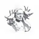 statue with outstretched arms tattoo design idea
