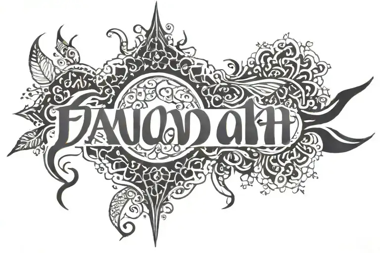 Combination of two namesPendar and Panah in Farsi written tattoo design idea