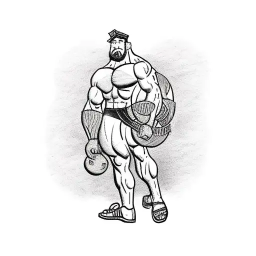 A muscular Atlas holding the weight of the world with the words unstoppable and courage etched on his arms tattoo design idea