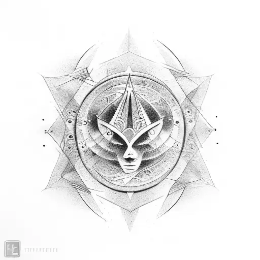 space and time, mystic, deep look, enlightenment, mental strength, 4th dimension tattoo design idea