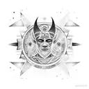 space and time, mystic, deep look, enlightenment, mental strength, 4th dimension tattoo design idea