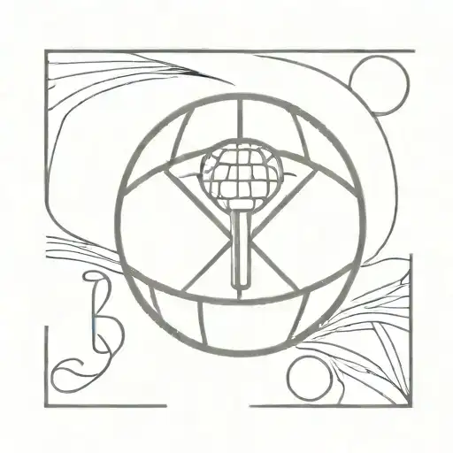 disco ball with BCN word inside  tattoo design idea