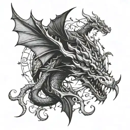 caraxes from house of the dragon tattoo design idea